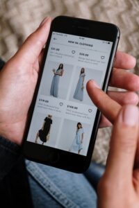 Person viewing online store on their smartphone