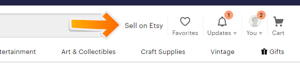 sell on etsy screenshot